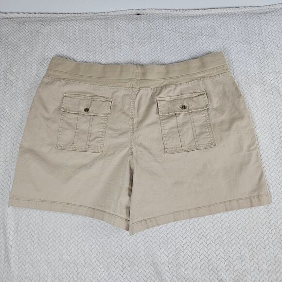 Terra & Sky Plus Sz 4X Beige Cotton Blend Casual Utility Pockets Pull-On Shorts - Picture 2 of 8